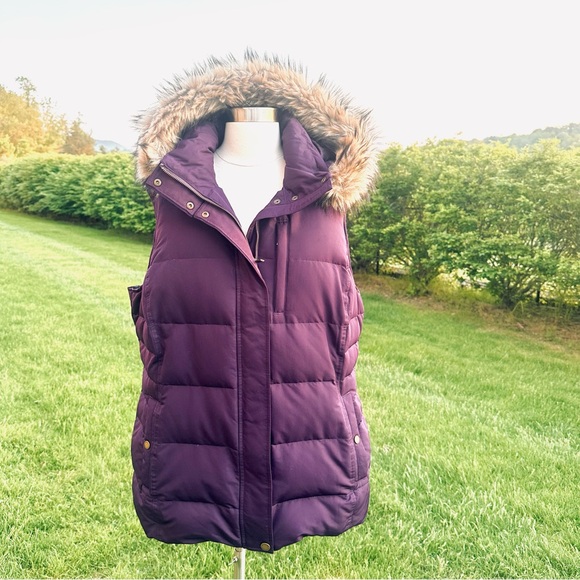 Lands' End Jackets & Blazers - Lands’ End down puffer plus size vest with detachable hood